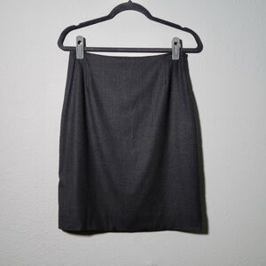 Jil Sander Y2K Designer Charcoal Wool Minimalist A-Line Skirt